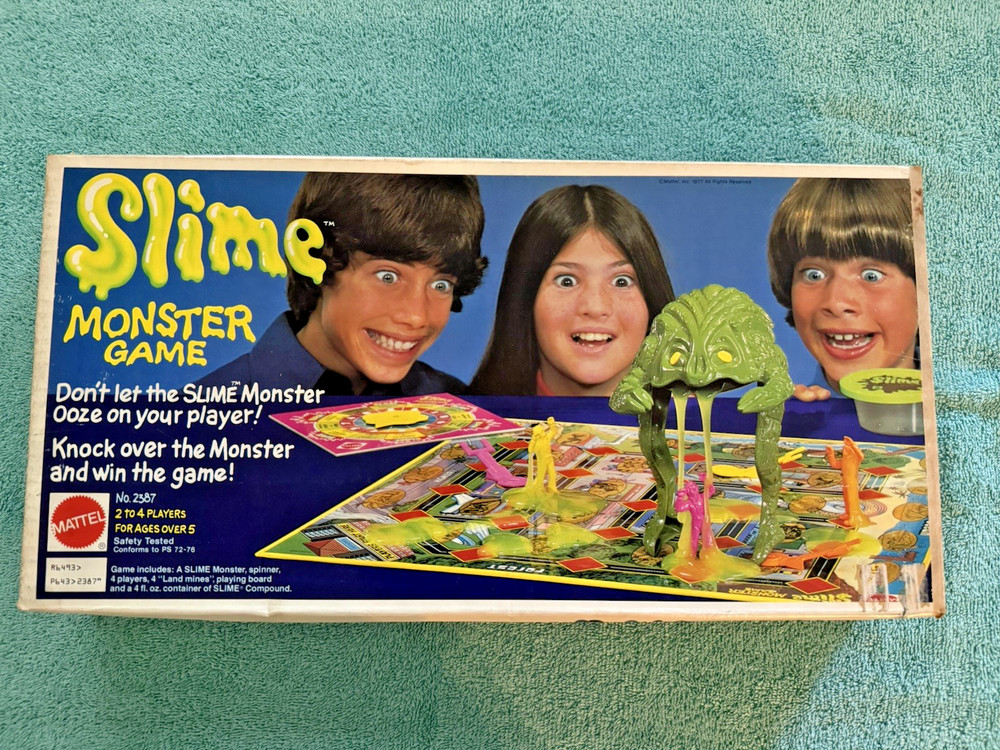 Vintage Slime Monster Board Game. Mattel 1977 – 2387. Near Complete. RARE.
