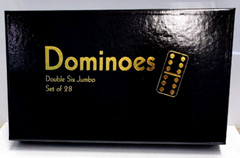 DOMINOES DOUBLE SIX GAME JUMBO SET 28 TILES & CASE (Blue)