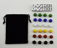 Solid Oak Wood Double Sided Marbles Board Game Hand Painted 16 inch