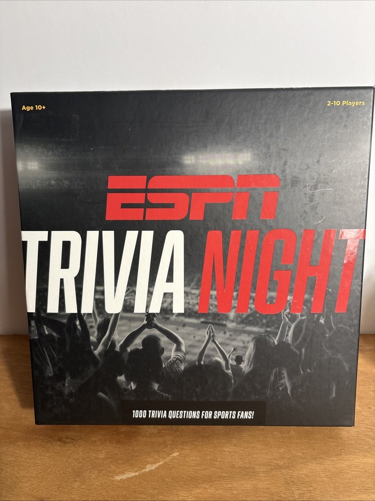 ESPN Trivia Night 1000 Trivia Questions For Sports Fans, 2-10 Players, New