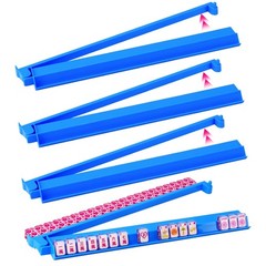 4 Pack Acrylic Mahjong Racks with Pushers Combo, All-in-One Tile Pushers, Blue