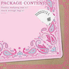 Mini Mahjong Mat for Travel Set 22X22 Inch Paisley Floral Majiang Mat Cute