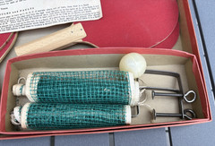 Vintage Pressman No. 1130 childs toy game Deluxe Table Tennis paddles net 1930’s