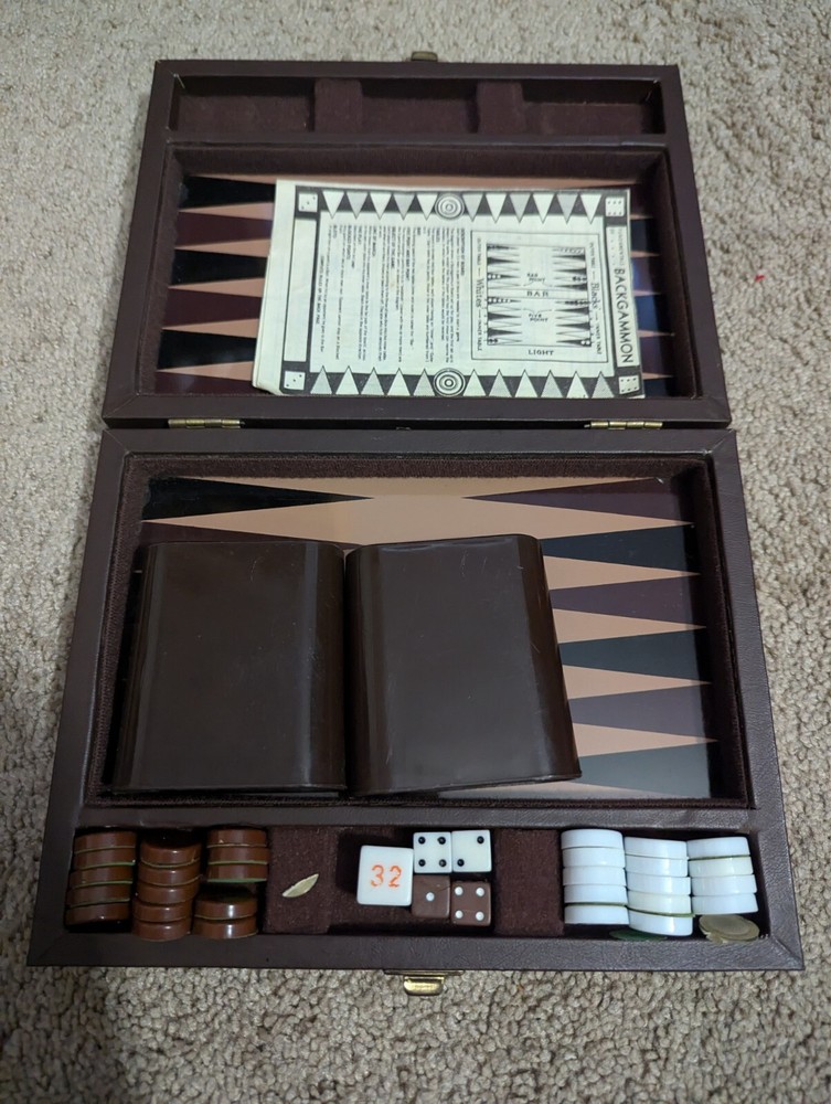 Vintage 1930’s Magnetic Backgammon Game Set, Compact Travel Games, Magnetic
