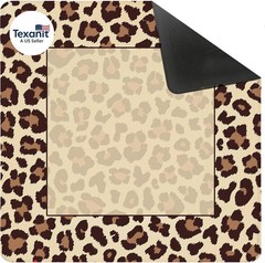 Leopard Print Mahjong Mat for Table 31.5 X 31.5 In, Trendy Brown and Beige Anima