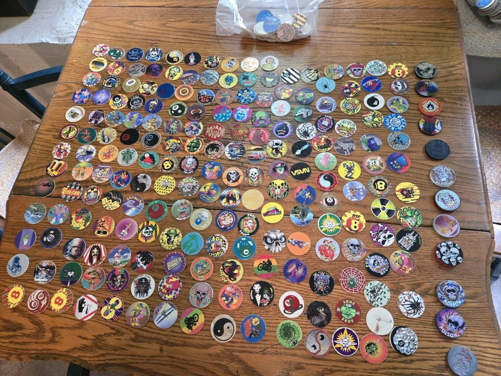 Vintage 90 ’s Pog Collection – Lot of 250+ Pogs And 12 Slammers