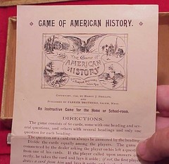 Antique 1890 Board GAME OF AMERICAN HISTORY Parker Bros Complete BOXED 8.5 X 5.5