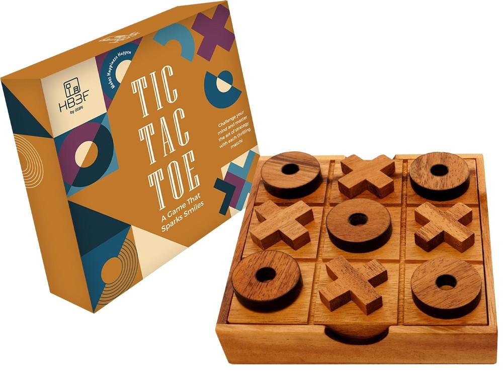 BSIRI Wooden Tic Tac Toe Game – Brain Teaser Puzzles for Adults and Unique Gi…