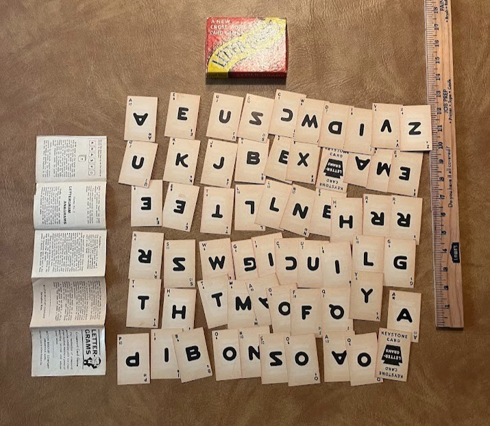 1938 Milton Bradley Letter-Grams Cross Word Card Game Cross Word Anagram