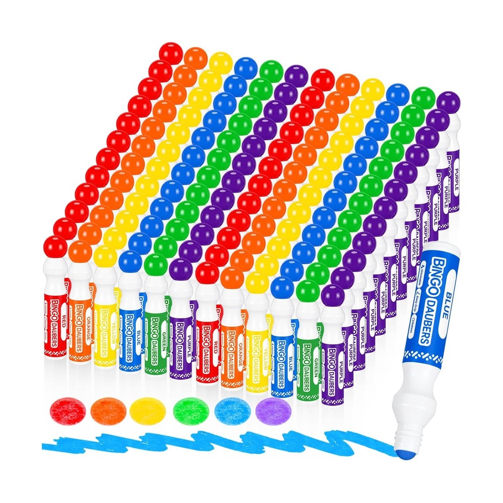 Crtiin 144 Mixed Colors Bingo Dauber Set Dot Markers