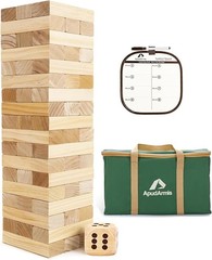 Giant Tumble Tower Stack Game – 54 Wooden Blocks, Grow to 4.2ft, Family & Par…