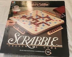 Scrabble Deluxe Edition Vintage 1989 Rotating Turntable USA Missing Drawstring