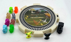 2 in 1 Dominoes Center Hub Starter Piece Chicken Domino & Mexican Train w/ Sound