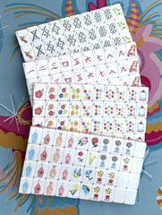 ORANGE PUPPY 4 Layer Acrylic Mahjong Tiles – American Set 160 Tiles US SELLER!