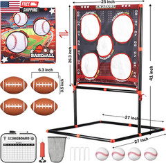 2-In-1 Football & Baseball Toss Game for Kids Ages 3-8 – Outdoor Garden Toy for