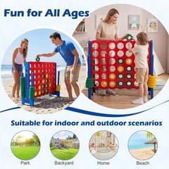 4-to-Score Giant Game Set 4-in-a-Row Connect Game W/Net Storage for Kids & Adult