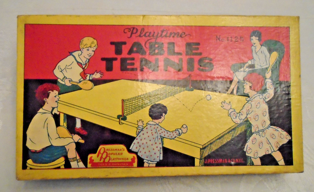 Antique Playtime Table Tennis No.1125 1931 Jack Pressman Co. #2775 Box Bottom LN