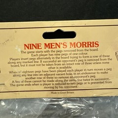 VTG Nine Men’s Morris Game NOS John Millman Traditional Toys Games UK 5.5 x 5.5”