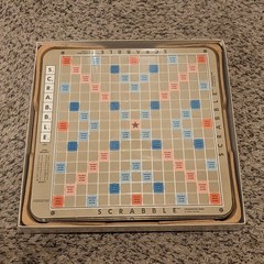 Scrabble Deluxe Edition Turntable Crossword Rotating Milton Bradley 1989 Complet