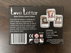 AEG – Love Letter Card Game Kanai Factory Limited Edition – COMPLETE! EXCELLENT!