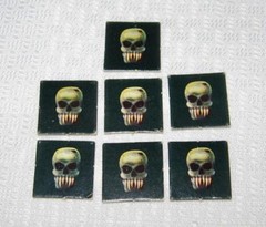 Battle Masters Board Game #4210 1992 ~ 7 Replacement SKULL TOKENS