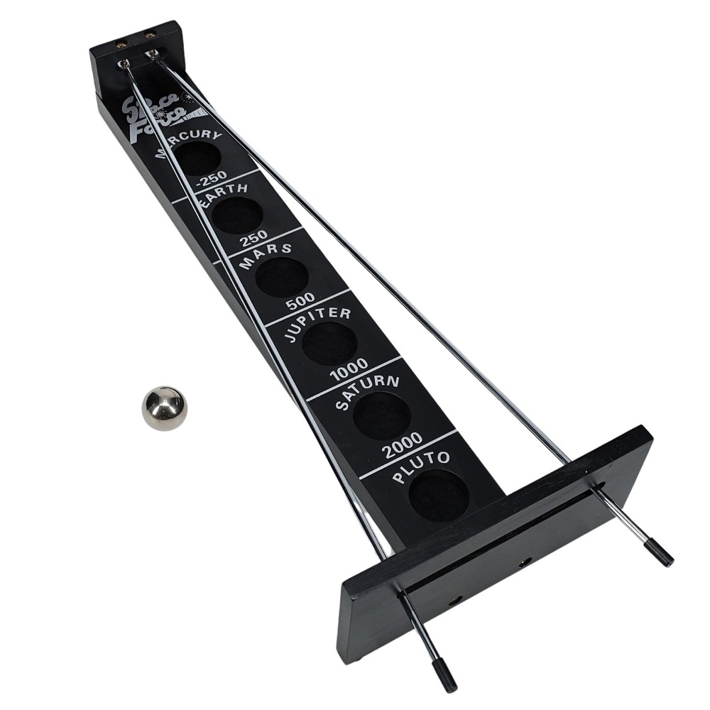 Shoot the Moon Game, Large 18 inches, Black Stained Solid Wood Board with Met…