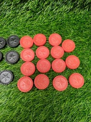 Vintage 1973 Backgammon & Acey-Deucy Board Game Checkers Red & Black Eagle Star