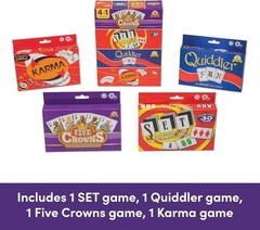 Ultimate Family Card Games Set – Includes Five Crowns, SET, Quiddler & Karma