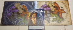 IMMORTALS Board Game Queen Games Almost Complete in Box Missing 1 Green Cube