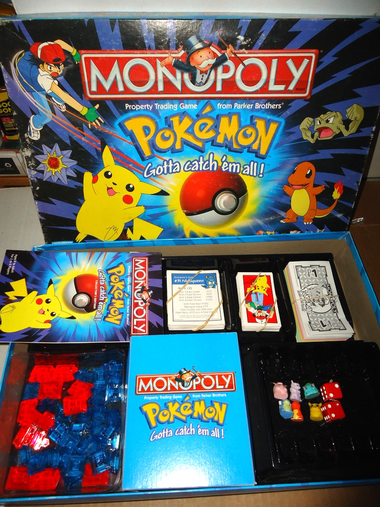 Monopoly Pokémon Collector’s Edition Board Game 100% COMPLETE-6 POKEMON MOVERS!