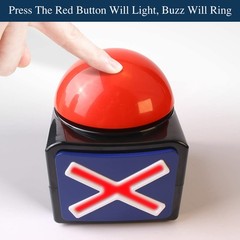 4Pack Game Buzzer – Quiz Trivia Lights Sound, Red Game Buzzer for Adults