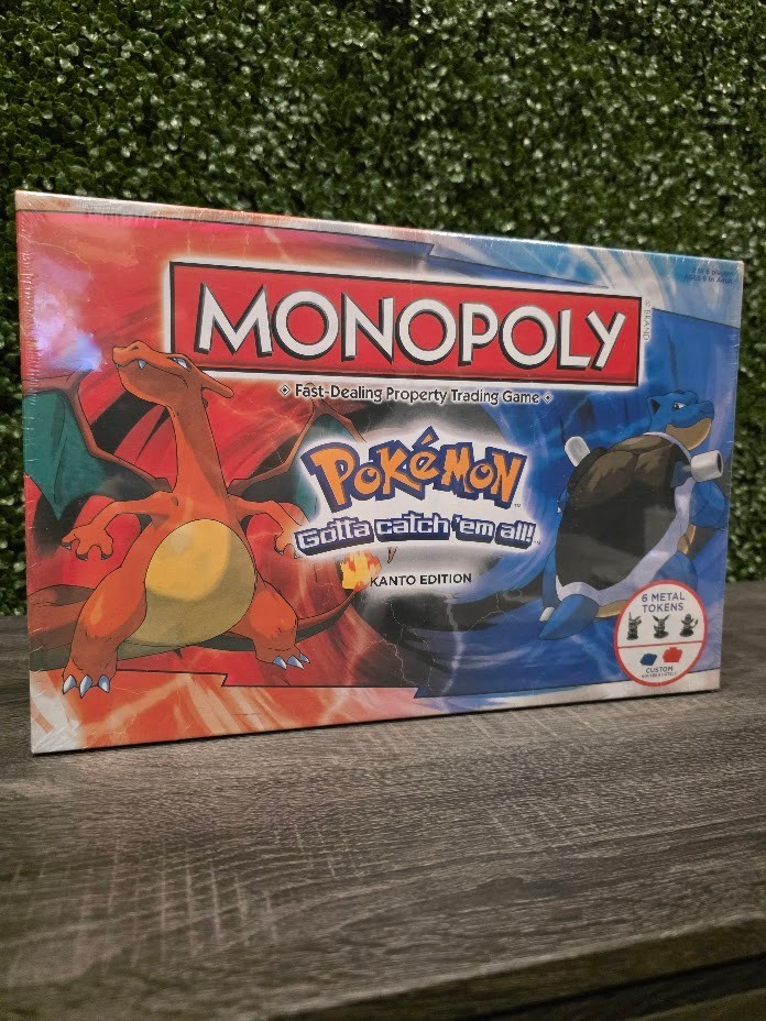 Monopoly Pokemon Kanto Edition Board Game with 6 Metal Tokens – New Sealed