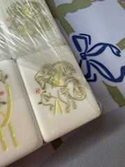 Luxury American Mahjong Tile Set + Matching Floral Mat | White Acrylic | New