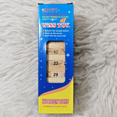 48 Pieces Tumbling Tower Wood Block Amilton Bradley Game, For Ages 8 To Adult