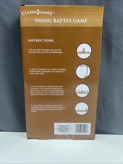 Classic Swing Battle Ring Toss Game 5pc Wooden Hook & Ring Outdoor/Indoor 2 Play
