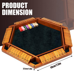 1-6 Players Shut The Box Dice Games, Wooden Board Table Math Game with 16 Dice a