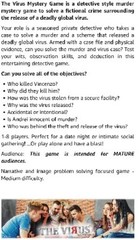 Signed By Creator -The Virus Mystery Game- Murder Mystery Game – New, Ships Free