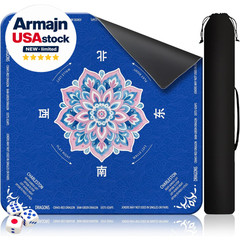 Mahjong Mat for Table 31.5″X31.5″ Rubber American Mahjong Mat with Rules, Non Sl