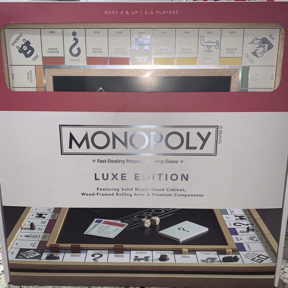 Monopoly Luxe Edition w/ Maple Wood Cabinet ~ Factory Sealed ~ Hasbro~ Luxury WS
