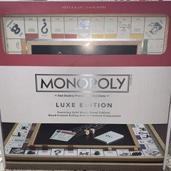Monopoly Luxe Edition w/ Maple Wood Cabinet ~ Factory Sealed ~ Hasbro~ Luxury WS