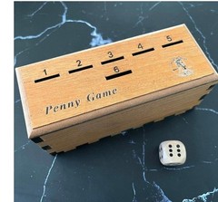 CBLKUS Penny Game, Family Fun Board Game, Drop Game Wood Box for 2-6 Players new