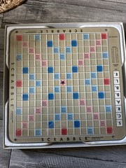 SCRABBLE DELUXE Edition Rotating Turntable COMPLETE 1989 #4034 Mahogany Tiles