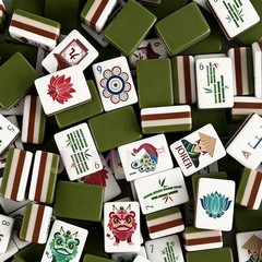 4-Layer Acrylic Mahjong Set 160Pcs Olive Green Chinese Carved American Mahjong
