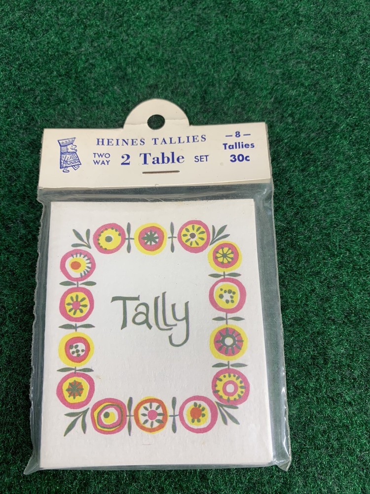 Heines Tallies 2 Way 2 Table Set With Multi-Color Floral Designs-8 Tallies