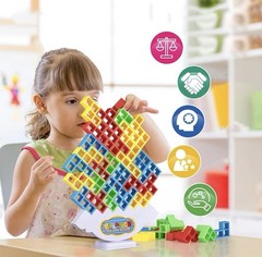 Tetra Tower Balance Game – 48PCS 3D Stacking Puzzle Blocks Educational STEM Toy