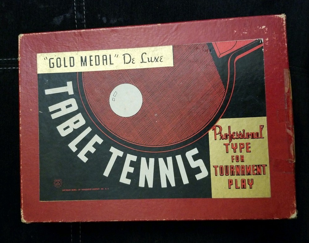 Vintage GOLD Medal De luxe Table Tennis Professional Type TRANSOGRAM CO 1930’s?