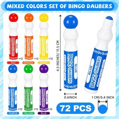 Bingo Daubers 72 Pack Mixed Colors Dot Markers Paint Dotters Craft Crtiin Bulk