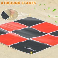Quadpro 2-in-1 Giant Checkers & Tic Tac Toe Game Set Outdoor Backyard Game