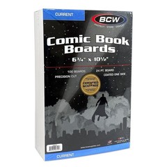 100 Pack – BCW Current Age Comic Book Backer Boards Acid Free 24PT 6″ X 10 1/2″