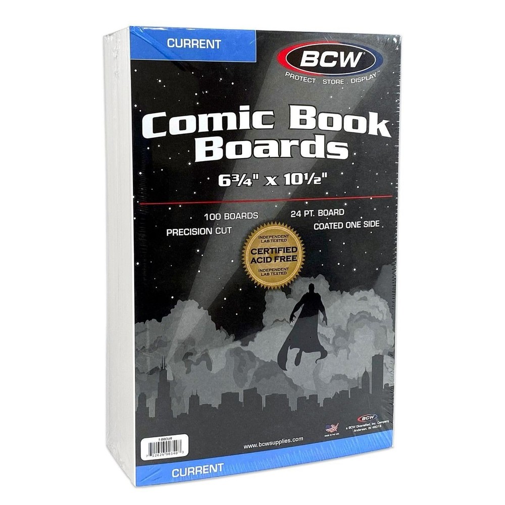 300 Pack – BCW Current Age Comic Book Boards Acid Free 24PT 6 3/4 ” X 10 1/2″